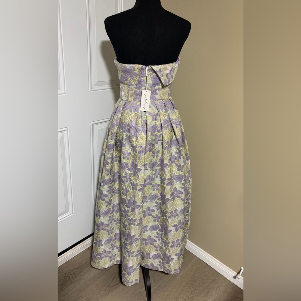 NWT Petal & Pup Rhea Strapless Midi Dress - Sage Floral - Size Small - Picture 4 of 11